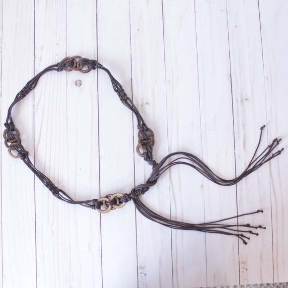 Boho Brown Knotted Hemp Belt - Picture 2 of 4